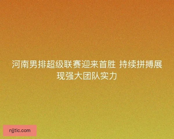 河南男排超级联赛迎来首胜 持续拼搏展现强大团队实力